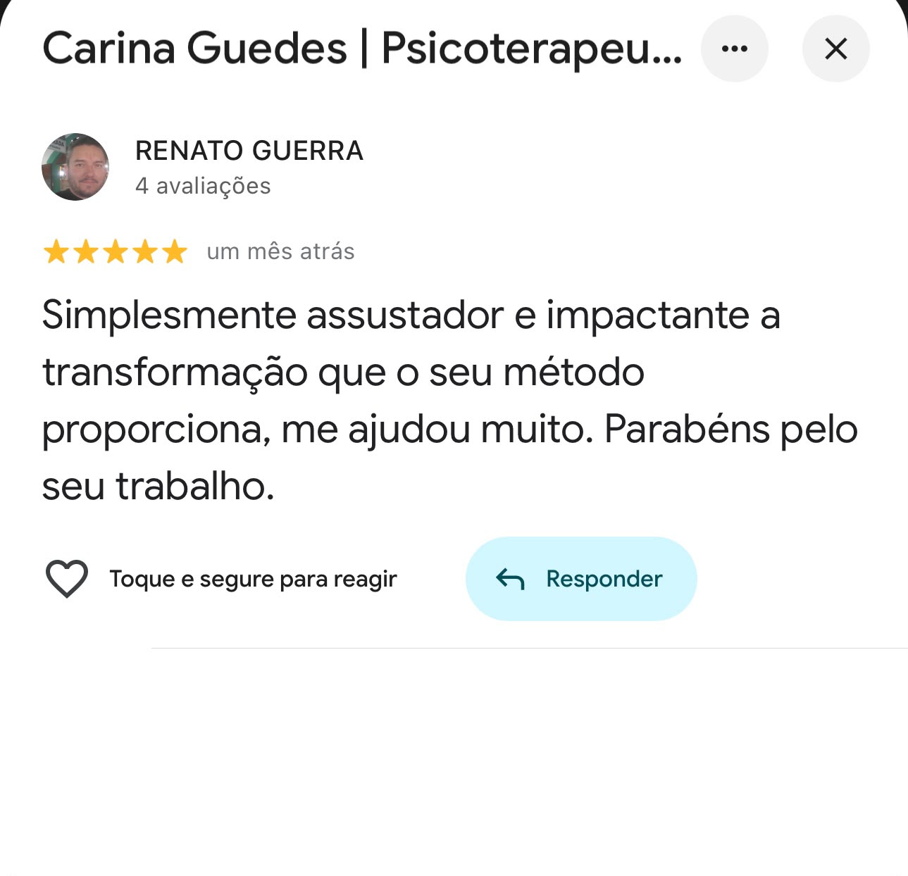 Print de avaliação 5 estrelas no Google sobre Carina Guedes (10)